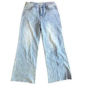 BAYEAS x Womens Light Wash High Waist Distressed Wide Leg Jeans Size 32